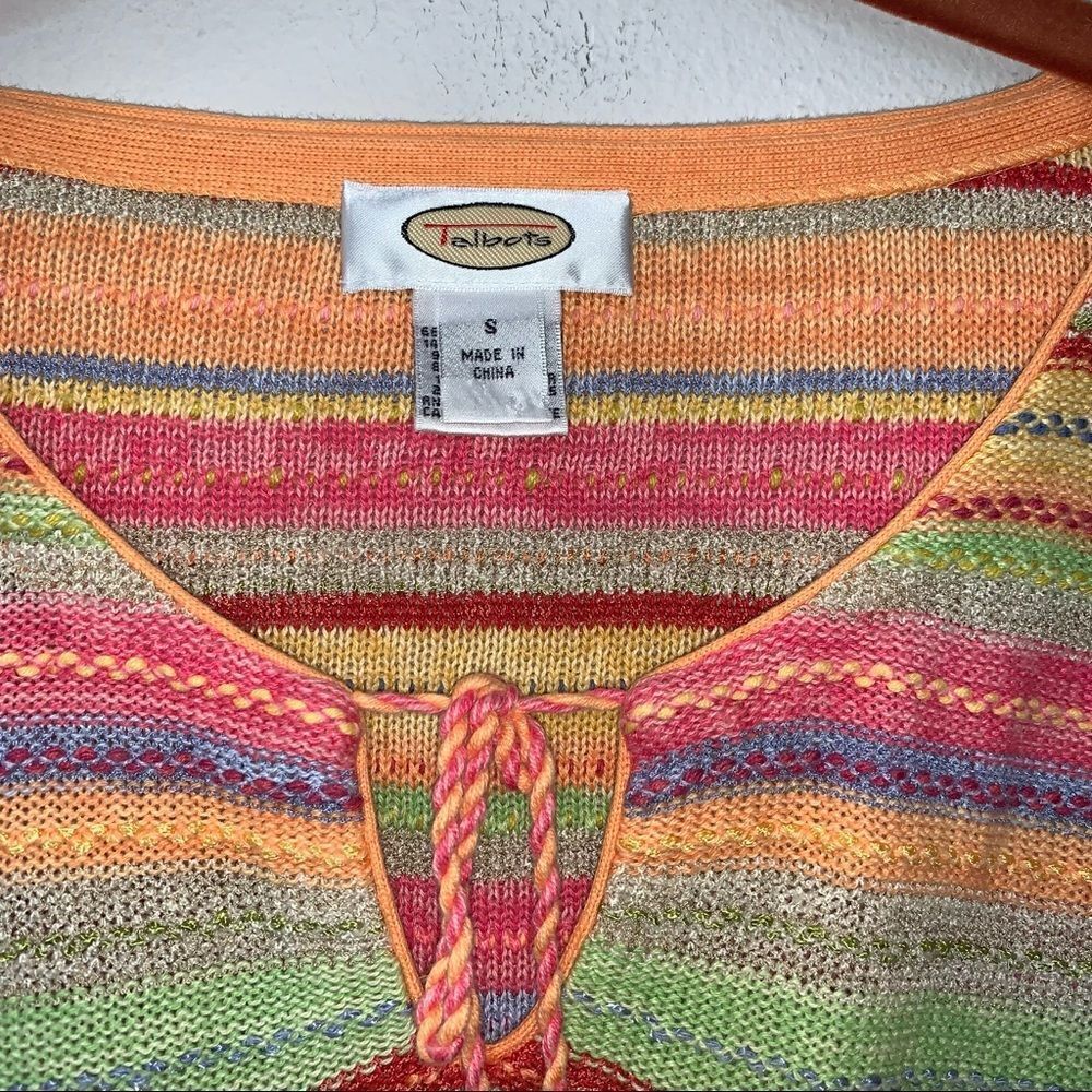 Talbots Colorful Striped Sweater Top - Picture 4 of 7